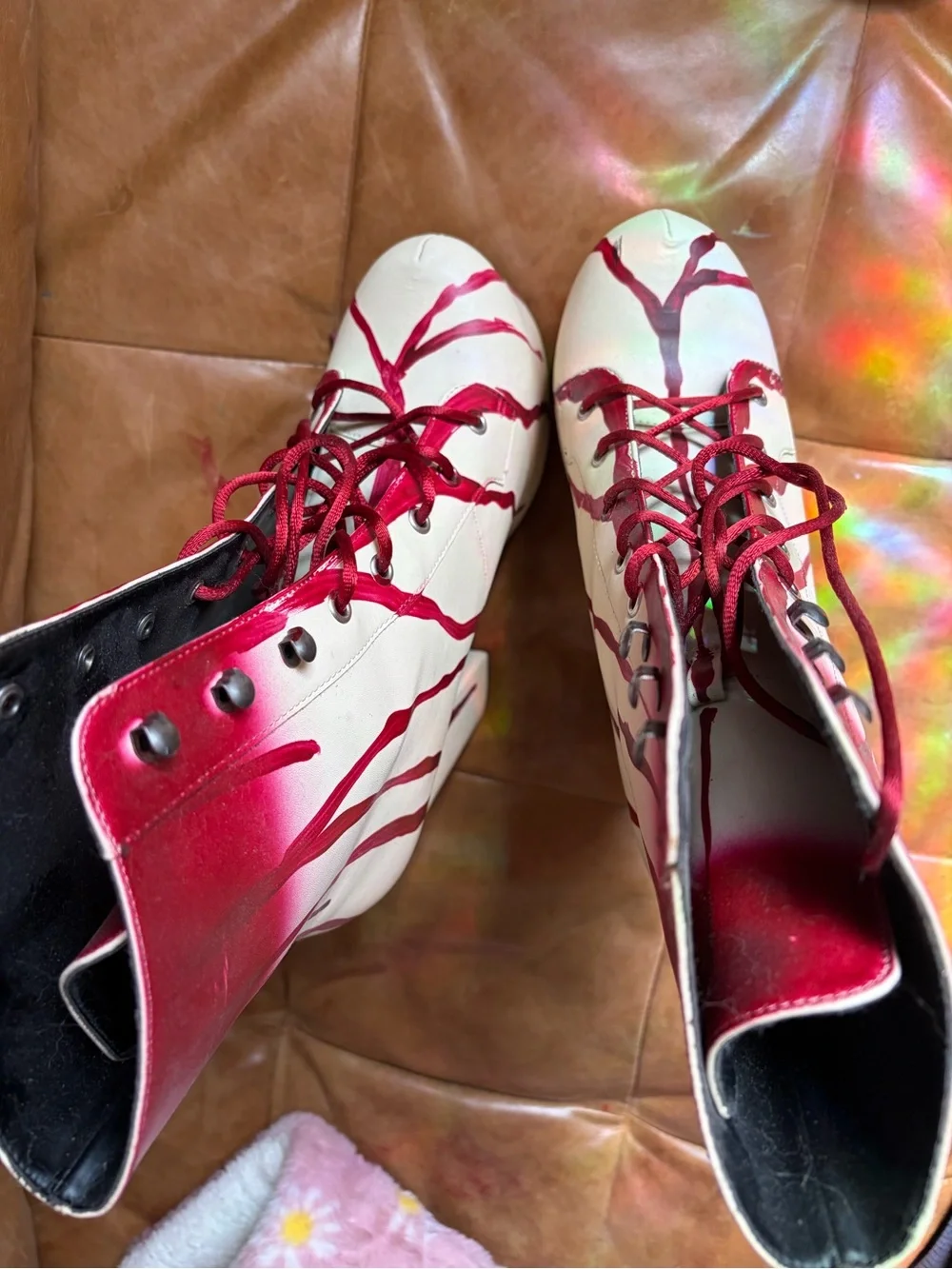 dolls kill scream queen bloody platform boots size 10 rare halloween